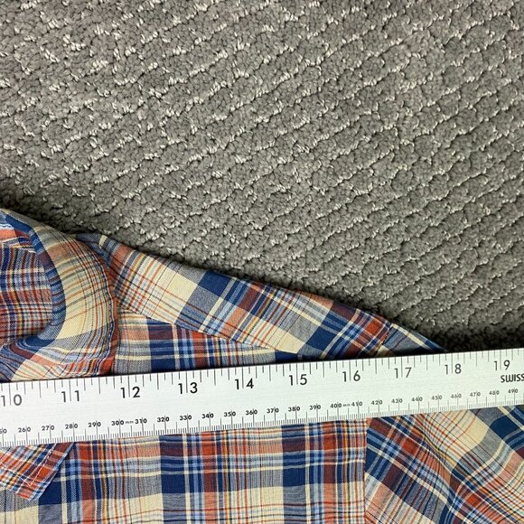 Vintage 80s Levi's Shirt Men's Medium Plaid Check Button Up Down Front Made USA - Picture 12 of 14